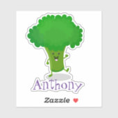 Cute kawaii dansende broccoli cartoon illustratie sticker (Vel)