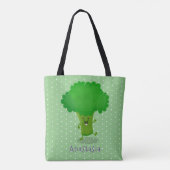 Cute kawaii dansende broccoli cartoon illustratie tote bag (Achterkant)
