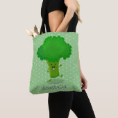 Cute kawaii dansende broccoli cartoon illustratie tote bag (Dichtbij)