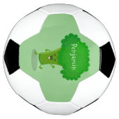 Cute kawaii dansende broccoli cartoon illustratie voetbal (Gedraaid)