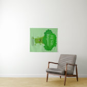 Cute kawaii dansende broccoli cartoon illustratie wandkleed (In Situ (horizontaal))