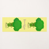 Cute kawaii dansende broccoli cartoon illustratie yogamat (Achterkant (horizontaal))