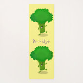 Cute kawaii dansende broccoli cartoon illustratie yogamat (Achterkant)