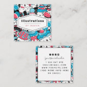 Cute Kawaii Dessert Pattern Graphic Designer Sweet Vierkante Visitekaartje (Voorkant / Achterkant)