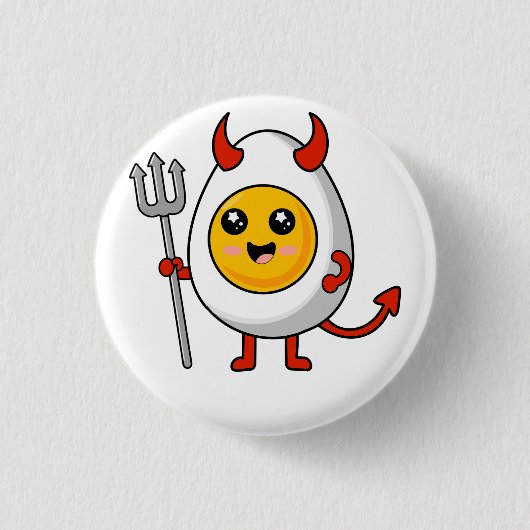 Cute Kawaii Deviled Egg Ronde Button 3,2 Cm (Voorkant)