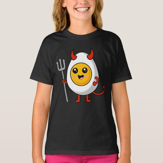 Cute Kawaii Deviled Egg T-shirt (Voorkant)