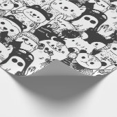 Cute Kawaii Dier Doodle Patroon (1) Cadeaupapier (Hoek)