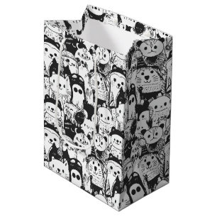 Cute Kawaii Dier Doodle Patroon (1) Medium Cadeauzakje