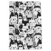 Cute Kawaii Dier Doodle Patroon (1) Medium Cadeauzakje (Achterkant)