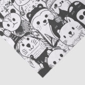 Cute Kawaii Dier Doodle Patroon (1) Tissuepapier (Detail)