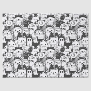 Cute Kawaii Dier Doodle Patroon (1) Tissuepapier