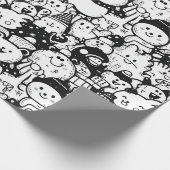 Cute Kawaii Dier Doodle Patroon (2) Cadeaupapier (Hoek)