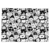 Cute Kawaii Dier Doodle Patroon (2) Groot Cadeauzakje (Achterkant)