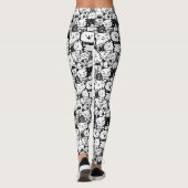 Cute Kawaii Dier Doodle Patroon (2) Leggings (Achterkant)