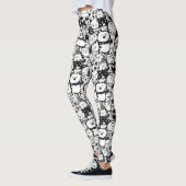 Cute Kawaii Dier Doodle Patroon (2) Leggings (Links)