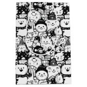 Cute Kawaii Dier Doodle Patroon (2) Medium Cadeauzakje (Voorkant)