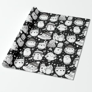 Cute Kawaii Dier Doodle Patroon (3) Cadeaupapier