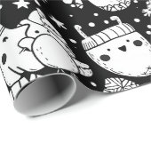 Cute Kawaii Dier Doodle Patroon (3) Cadeaupapier (Rol Hoek)