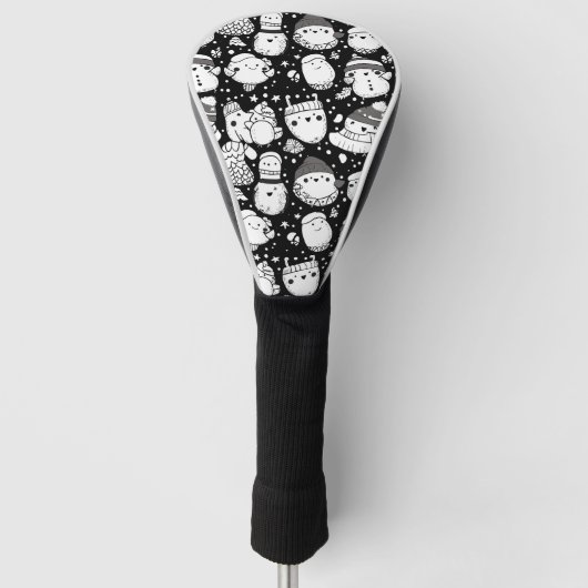 Cute Kawaii Dier Doodle Patroon (3) Golfheadcover (Voorkant)