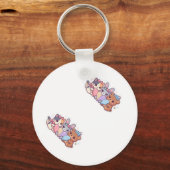 Cute Kawaii Dieren Pastel Hart Sleutelhanger (Achterkant)
