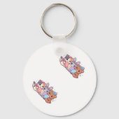 Cute Kawaii Dieren Pastel Hart Sleutelhanger (Achterkant)