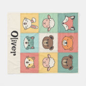Cute Kawaii Dierenpatchwork Babykamer Fleece Deken (Voorkant (Horizontaal))