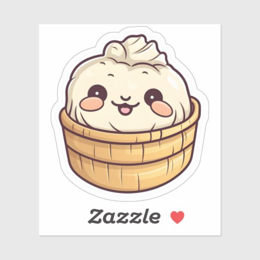 Cute Kawaii Dim Sum Chinese Dumpling Sticker (Vel)
