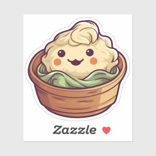 Cute Kawaii Dim Sum Chinese Dumpling Sticker (Vel)