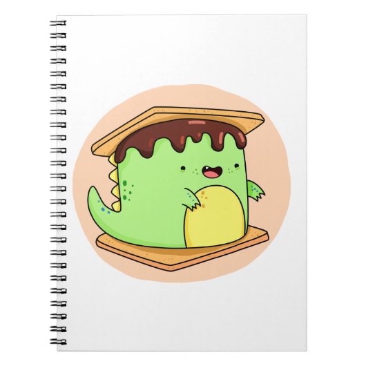Cute Kawaii Dino-smore Notitieboek (Voorkant)