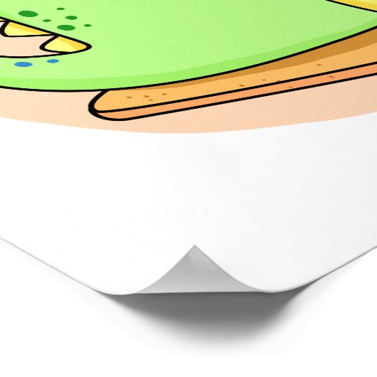 Cute Kawaii Dino-smore Poster (Hoek)