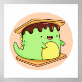 Cute Kawaii Dino-smore Poster (Voorkant)
