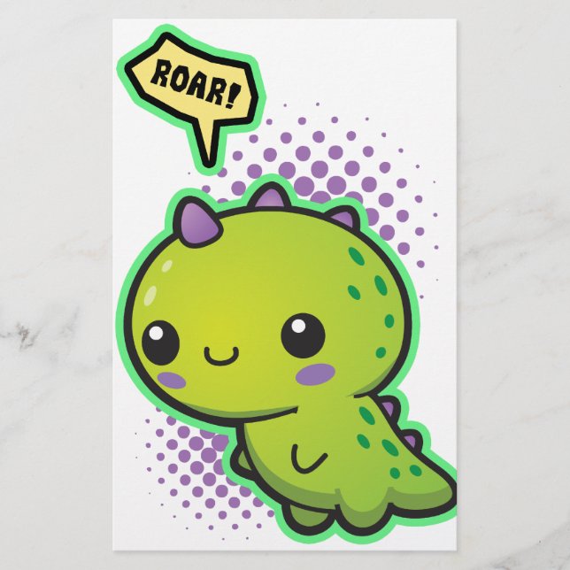 Cute Kawaii Dinosaur (Voorkant)