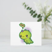 Cute Kawaii Dinosaur Briefkaart (Staand voorkant)