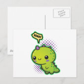 Cute Kawaii Dinosaur Briefkaart (Voorkant / Achterkant)
