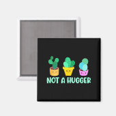 Cute Kawaii Do Not Hug I'm Not A Hugger Cactus  Magneet (Voorkant / Achterkant)