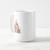 Cute Kawaii Dog Christmas Tree – Funny Holiday Pet Koffiemok (Voorkant links)