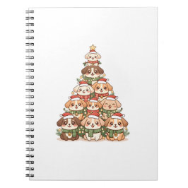 Cute Kawaii Dog Christmas Tree – Funny Holiday Pet Notitieboek
