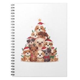 Cute Kawaii Dog Christmas Tree – Funny Holiday Pet Notitieboek