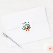 Cute Kawaii Donut Coffee Lover Personalized Sticke Ronde Sticker (Envelop)