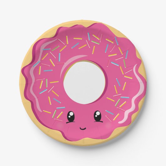 Cute Kawaii donut party bord (Voorkant)