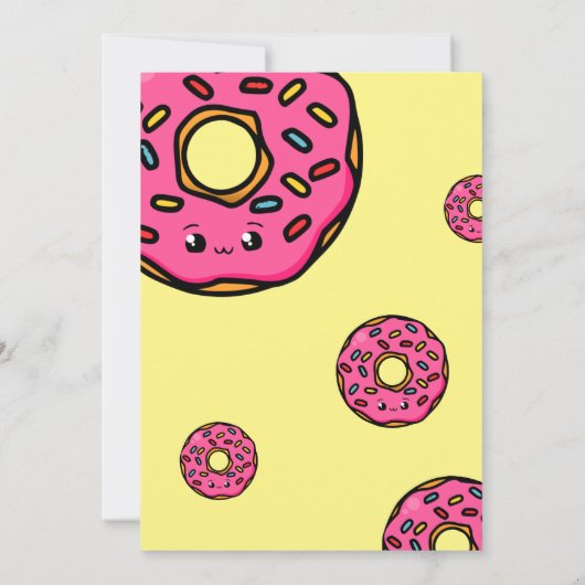 Cute Kawaii Donut Yellow Joint Twin 1st Birthday Kaart (Achterkant)