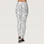 Cute Kawaii Doodle Karakters (1) Leggings (Achterkant)