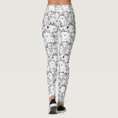 Cute Kawaii Doodle Karakters (2) Leggings (Achterkant)