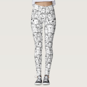 Cute Kawaii Doodle Karakters (2) Leggings