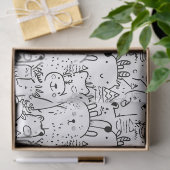 Cute Kawaii Doodle Karakters (2) Tissuepapier (Geschenk)