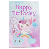 Cute Kawaii Dreamweaver Unicorn Rainbow Birthday Medium Cadeauzakje (Voorkant)