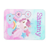 Cute Kawaii Dreamweaver Unicorn Rainbow Cloud Magneet (Horizontaal)