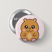 Cute Kawaii Dwarf Hamster Cartoon Button (Voorkant /achterkant)