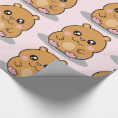 Cute Kawaii Dwarf Hamster Cartoon Girl Cadeaupapier (Hoek)
