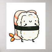 Cute Kawaii Ebi Prawn Sushi Poster (Voorkant)